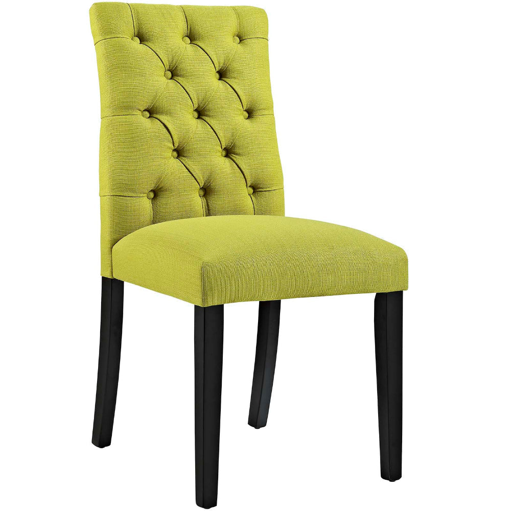 Modway Duchess Modern Tufted Button Upholstered Fabric Parsons Two Dining Chairs in Wheatgrass MDY-EEI-3474-WHE