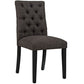 Modway Duchess Modern Tufted Button Upholstered Fabric Parsons Four Dining Chairs in Brown MDY-EEI-3475-BRN