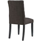 Modway Duchess Modern Tufted Button Upholstered Fabric Parsons Four Dining Chairs in Brown MDY-EEI-3475-BRN