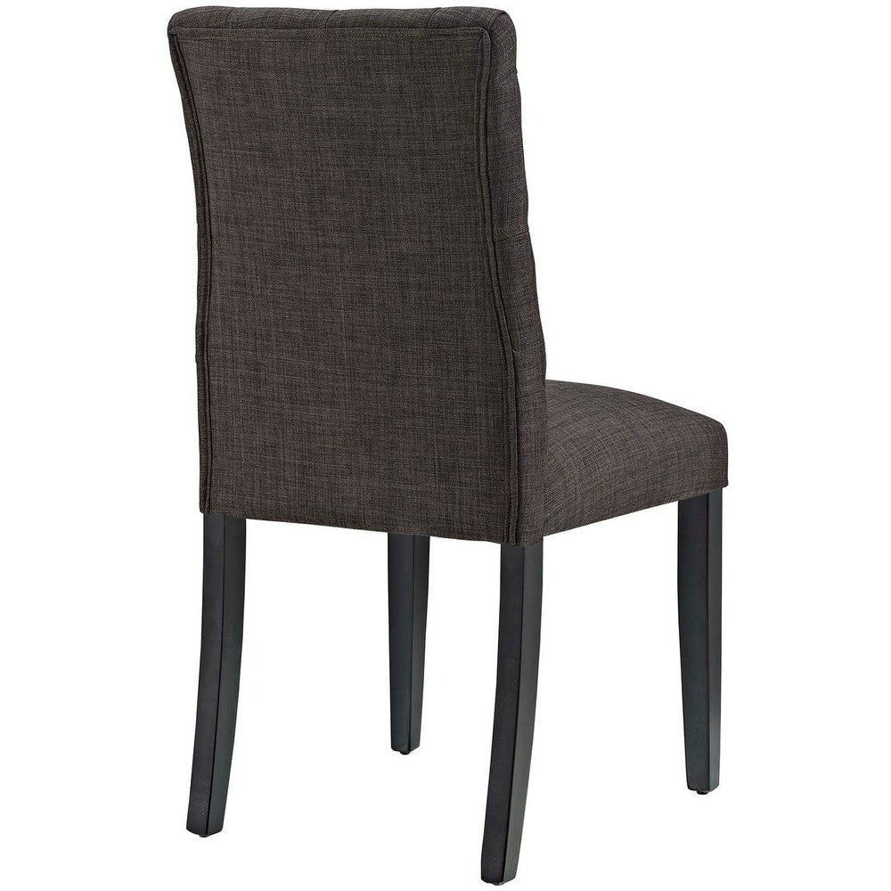 Modway Duchess Modern Tufted Button Upholstered Fabric Parsons Four Dining Chairs in Brown MDY-EEI-3475-BRN