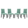 Modway Duchess Fabric Set of 4, Four Dining Chairs, Laguna