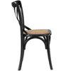 Modway Gear Rustic Modern Farmhouse Elm Wood Rattan Two Dining Chairs in Black MDY-EEI-3481-BLK