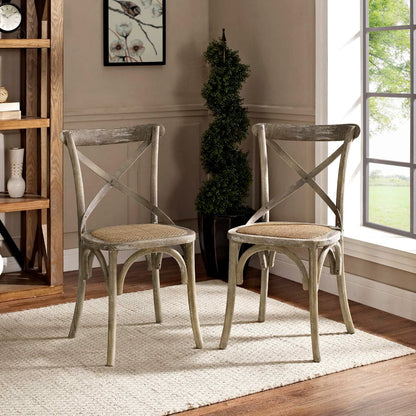 Gear Dining Side Chair Set of 2 - No Shipping Charges MDY-EEI-3481-GRY