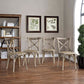 Modway Gear Rustic Modern Farmhouse Elm Wood Rattan Four Dining Chairs in Gray