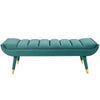 Guess Channel Tufted Performance Velvet Accent Bench - No Shipping Charges MDY-EEI-3484-TEA