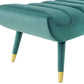 Guess Channel Tufted Performance Velvet Accent Bench - No Shipping Charges MDY-EEI-3484-TEA