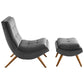 Ramp Upholstered Performance Velvet Lounge Chair and Ottoman Set - No Shipping Charges MDY-EEI-3487-GRN