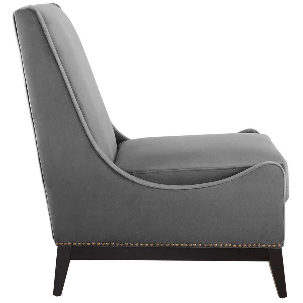 Confident Accent Upholstered Performance Velvet Lounge Chair - No Shipping Charges MDY-EEI-3488-GRY