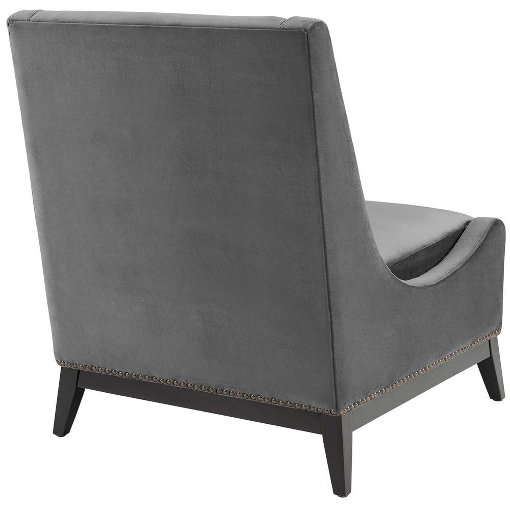 Confident Accent Upholstered Performance Velvet Lounge Chair - No Shipping Charges MDY-EEI-3488-GRY