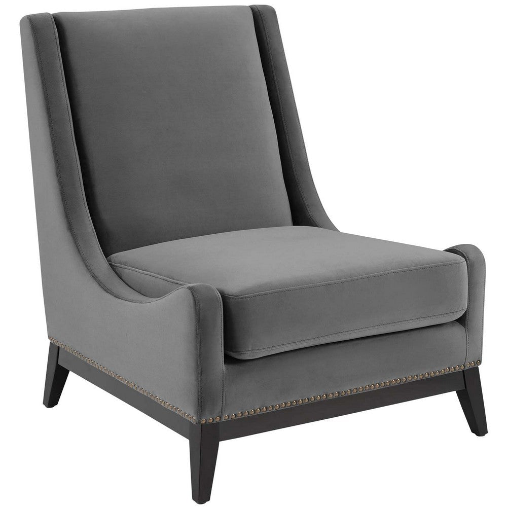 Confident Accent Upholstered Performance Velvet Lounge Chair - No Shipping Charges MDY-EEI-3488-GRY