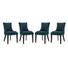 Modway Marquis Fabric Set of 4, Four Dining Chairs, Azure