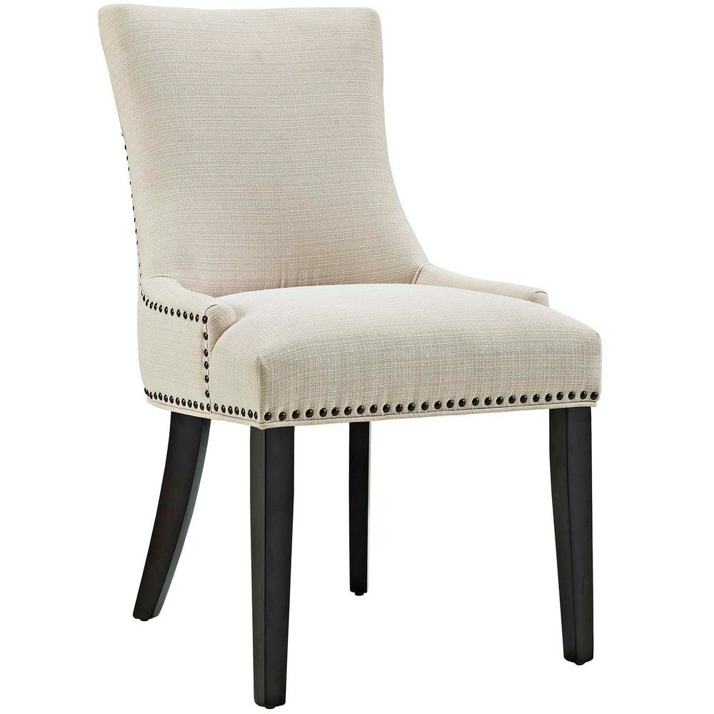 Modway Marquis Modern Upholstered Fabric Four Dining Chairs with Nailhead Trim in Beige MDY-EEI-3497-BEI