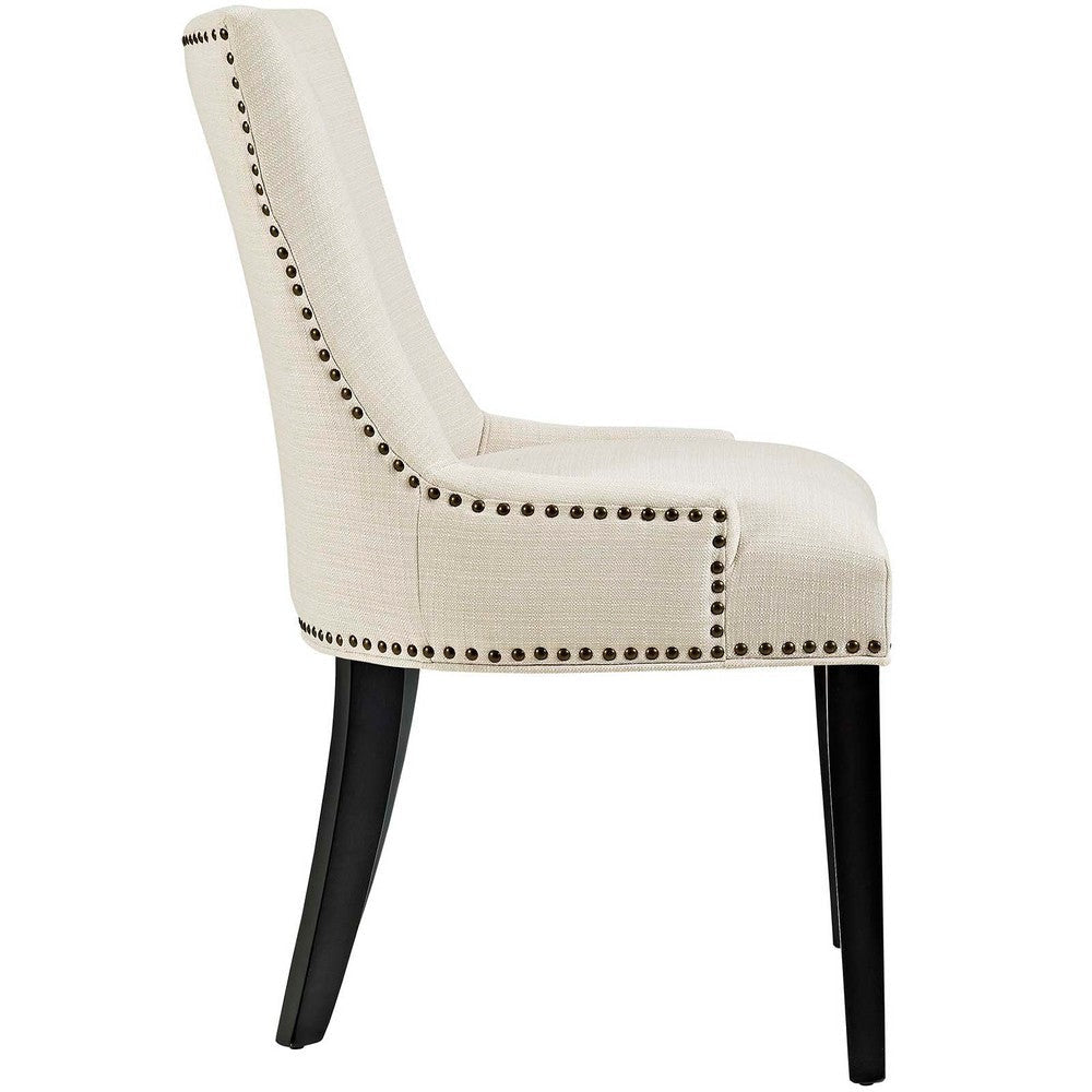 Modway Marquis Modern Upholstered Fabric Four Dining Chairs with Nailhead Trim in Beige MDY-EEI-3497-BEI