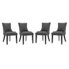 Modway Marquis Fabric Set of 4, Four Dining Chairs, Gray