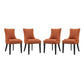 Modway Marquis Fabric Set of 4, Four Dining Chairs, Orange