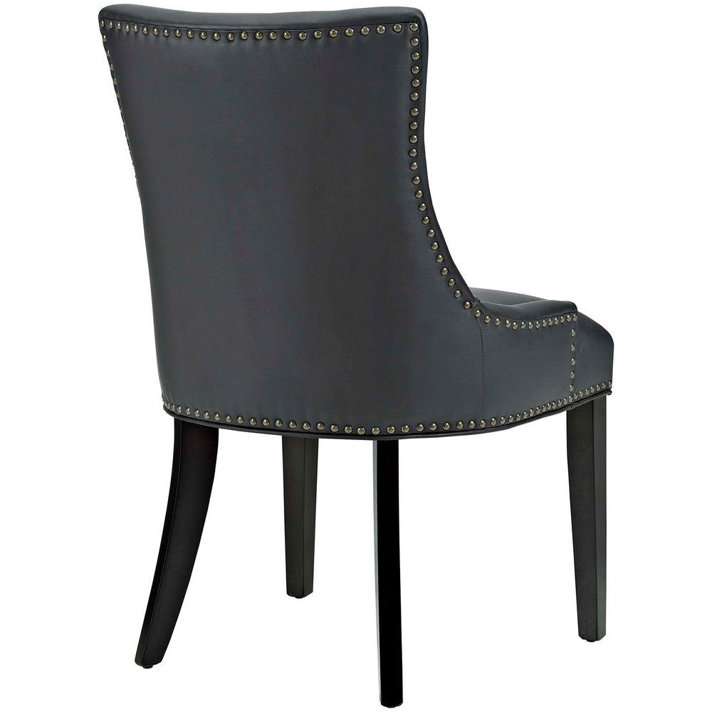 Modway Marquis Modern Faux Leather Upholstered Two Dining Chairs with Nailhead Trim in Black MDY-EEI-3498-BLK