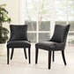 Modway Marquis Modern Faux Leather Upholstered Two Dining Chairs with Nailhead Trim in Black MDY-EEI-3498-BLK