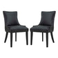 Modway Marquis Modern Faux Leather Upholstered Two Dining Chairs with Nailhead Trim in Black