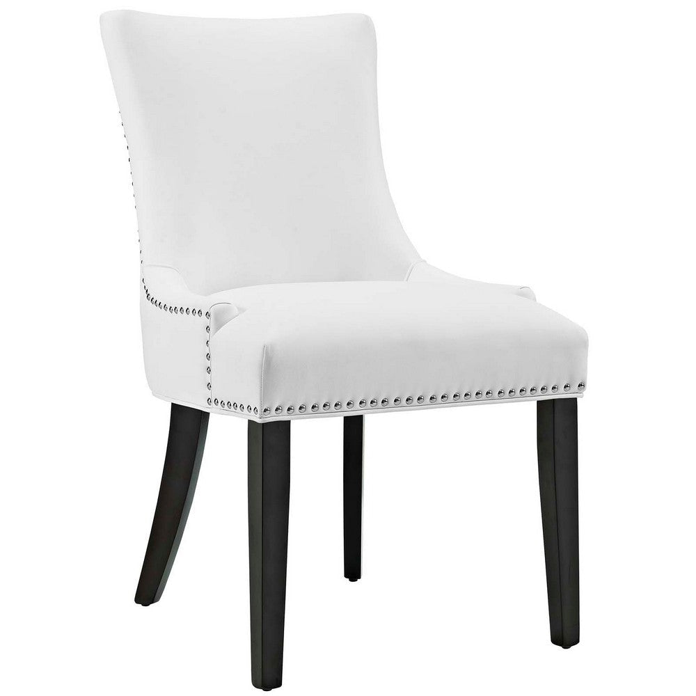 Modway Marquis Modern Faux Leather Upholstered Four Dining Chairs with Nailhead Trim in White MDY-EEI-3499-WHI