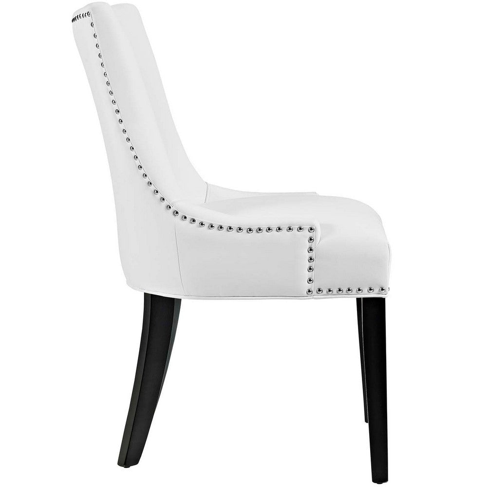 Modway Marquis Modern Faux Leather Upholstered Four Dining Chairs with Nailhead Trim in White MDY-EEI-3499-WHI