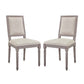 Modway Court French Vintage Upholstered Fabric Two Dining Chairs in Beige