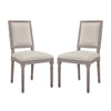 Modway Court French Vintage Upholstered Fabric Two Dining Chairs in Beige