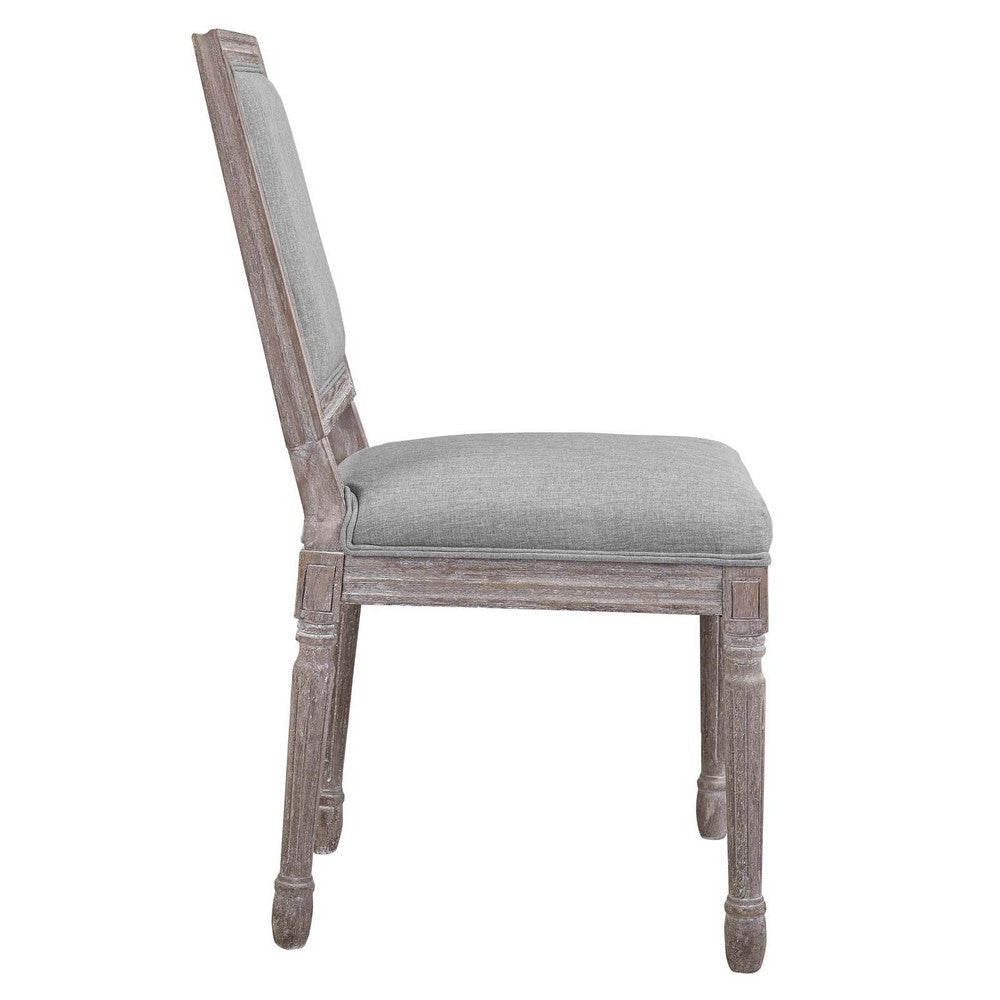 Modway Court French Vintage Upholstered Fabric Two Dining Chairs in Light Gray MDY-EEI-3500-LGR