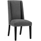 Modway Baron Modern Tall Back Wood Upholstered Fabric Four Dining Chairs in Gray MDY-EEI-3503-GRY