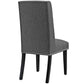 Modway Baron Modern Tall Back Wood Upholstered Fabric Four Dining Chairs in Gray MDY-EEI-3503-GRY