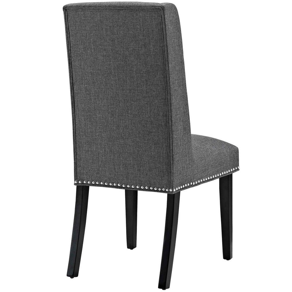 Modway Baron Modern Tall Back Wood Upholstered Fabric Four Dining Chairs in Gray MDY-EEI-3503-GRY