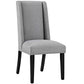 Modway Baron Modern Tall Back Wood Upholstered Fabric Four Dining Chairs in Light Gray MDY-EEI-3503-LGR