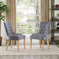 Modway Pose Tufted Performance Velvet Upholstered Two Dining Chairs with Nailhead Trim in Gray MDY-EEI-3504-GRY