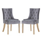 Modway Pose Tufted Performance Velvet Upholstered Two Dining Chairs with Nailhead Trim in Gray