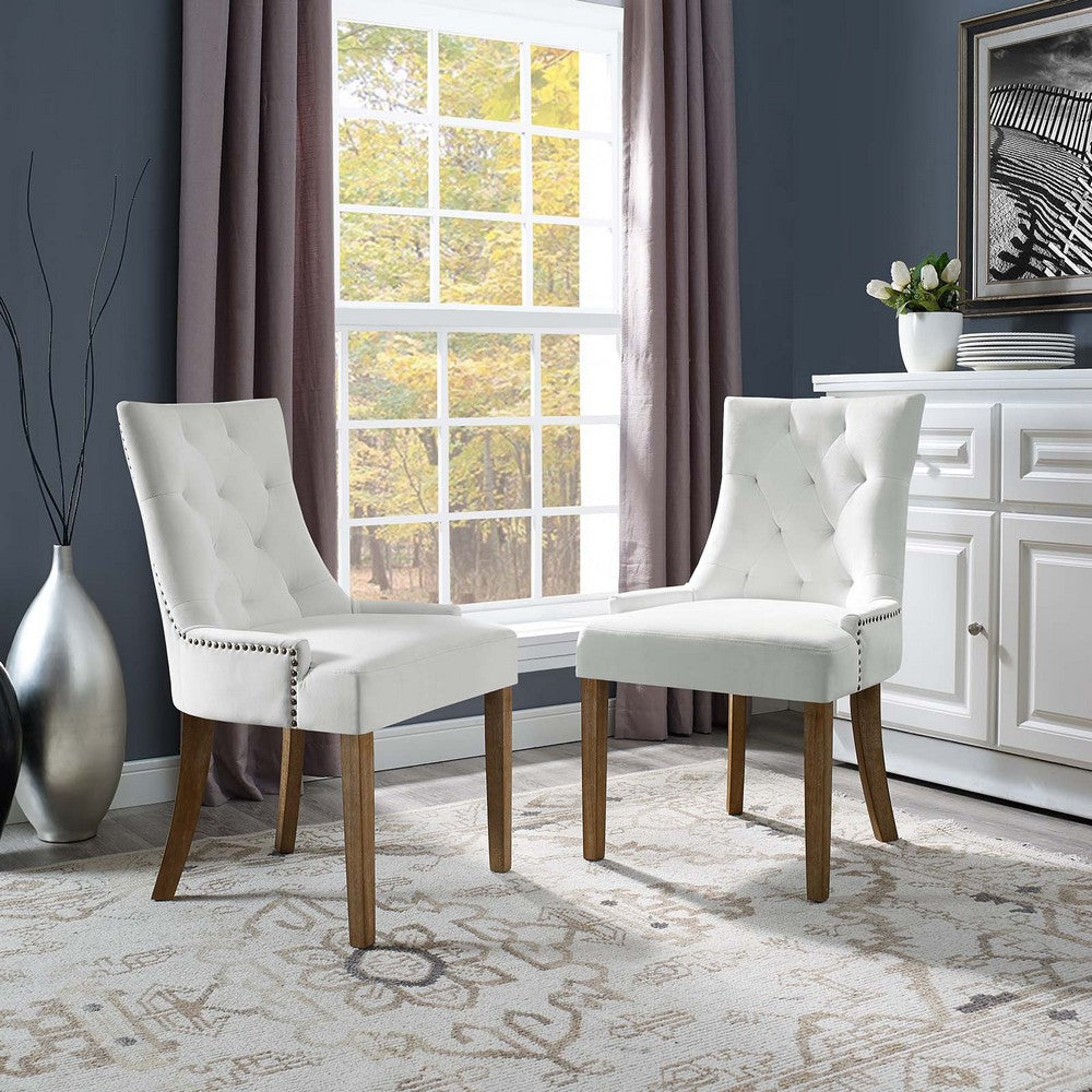 Modway Pose Velvet Set of 2 Two Dining Chairs Ivory MDY-EEI-3504-IVO