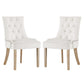 Modway Pose Velvet Set of 2, Two Dining Chairs, Ivory