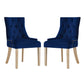 Modway Pose Tufted Performance Velvet Upholstered Two Dining Chairs with Nailhead Trim in Navy