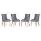 Modway Ponder Mid-Century Modern Four Dining Chair with Performance Velvet in Gray