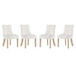 Modway Pose Velvet Set of 4, Four Dining Chair, Ivory