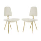 Modway Ponder Dining Side Set of 2, Two Lounge Chairs, Ivory