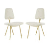 Modway Ponder Dining Side Set of 2, Two Lounge Chairs, Ivory