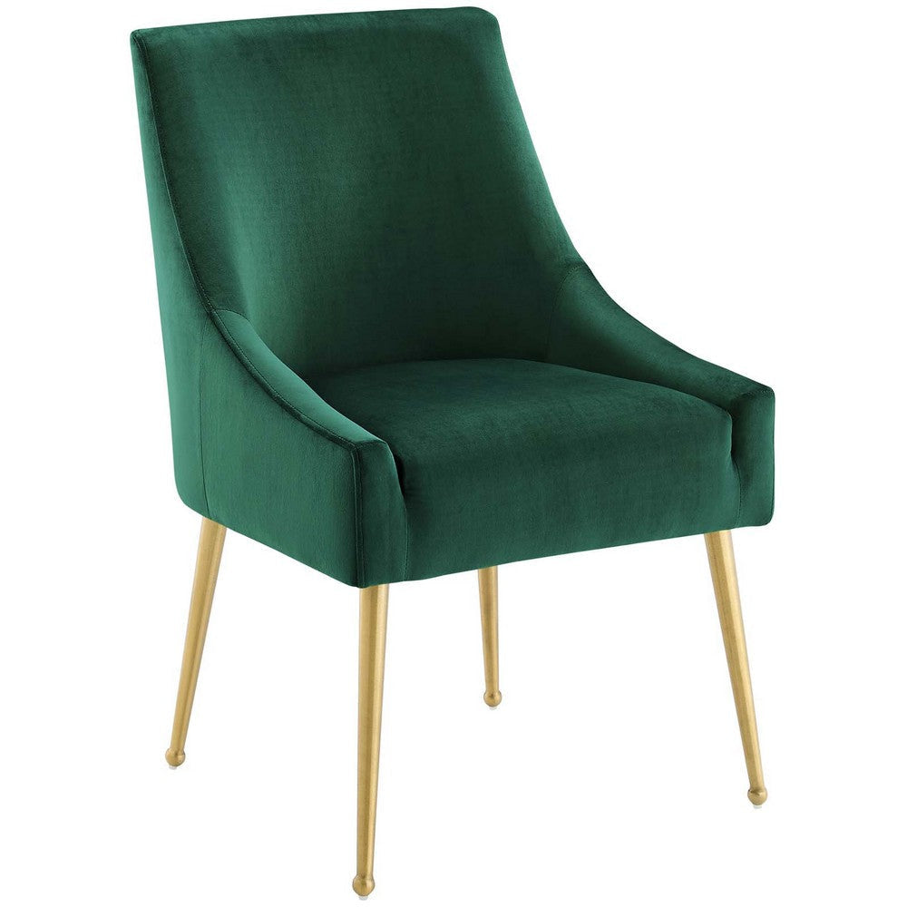 Discern Upholstered Performance Velvet Dining Chair - No Shipping Charges MDY-EEI-3508-GRN