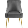 Discern Pleated Back Upholstered Performance Velvet Dining Chair - No Shipping Charges MDY-EEI-3509-GRY