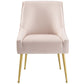 Modway Discern Pleated Back Upholstered Performance Velvet Dining Chair Pink MDY-EEI-3509-PNK