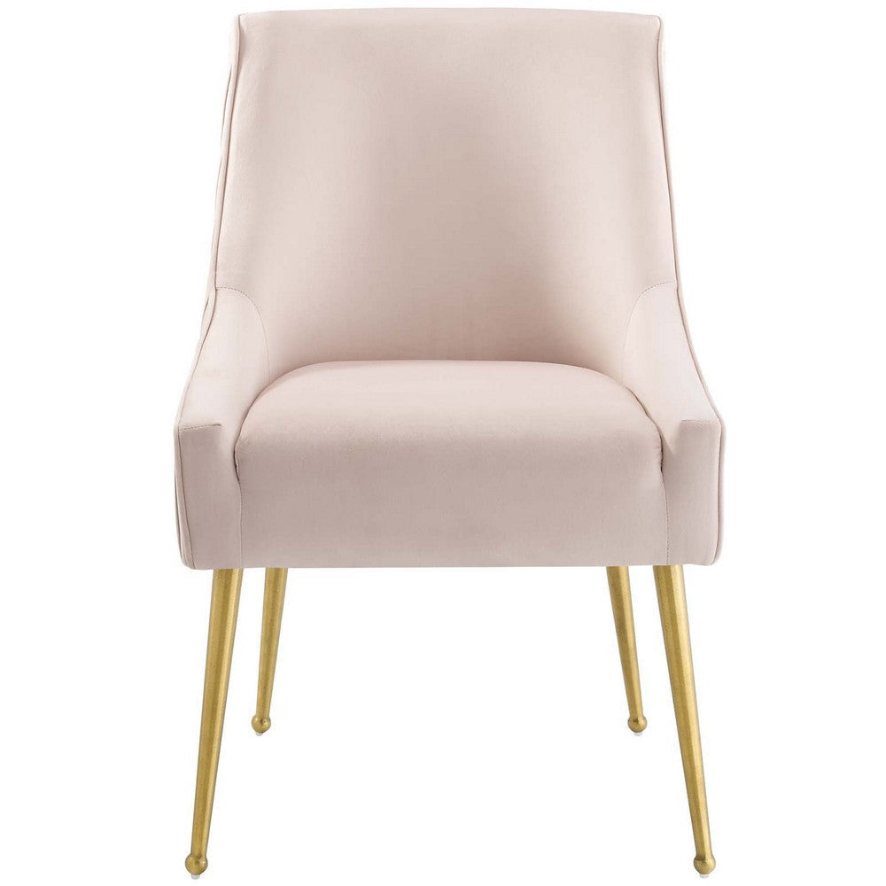 Modway Discern Pleated Back Upholstered Performance Velvet Dining Chair Pink MDY-EEI-3509-PNK