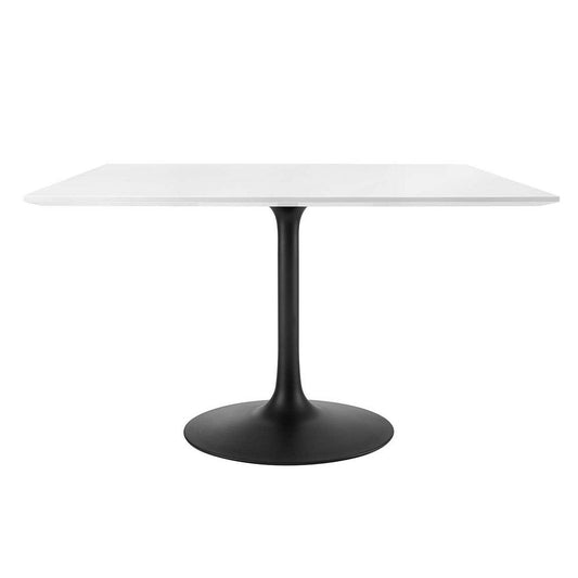 Modway Lippa 47" Square Wood Top Dining Table, Black Base