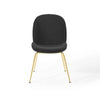 Scoop Gold Stainless Steel Leg Performance Velvet Dining Chair - No Shipping Charges MDY-EEI-3548-BLK