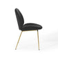 Scoop Gold Stainless Steel Leg Performance Velvet Dining Chair - No Shipping Charges MDY-EEI-3548-BLK