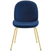 Modway Scoop Performance Velvet Dining Side Chair with Gold Stainless Steel Metal Base in Navy MDY-EEI-3548-NAV