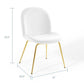 Scoop Gold Stainless Steel Leg Performance Velvet Dining Chair - No Shipping Charges MDY-EEI-3548-BLK