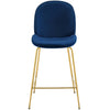 Modway Scoop Performance Velvet Dining Counter Stool with Gold Stainless Steel Metal Base in Navy MDY-EEI-3549-NAV